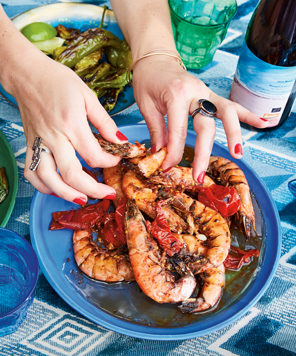 grilled prawn with tomatoes and lime recipe alison roman
